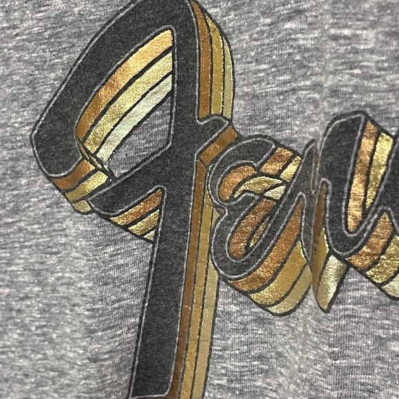 Fender x Lucky Brand Metallic Logo Tee – Heather Grey – Size L - Picture 3 of 6